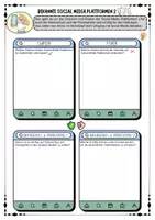 Vorschau - Arbeitsblätter - Smartphone /Handy ; bekannte Social Media Plattformen ; Datenschutz und Privatsphäre mit Lösung (Klasse 7/8/9/10) - Seite 1
