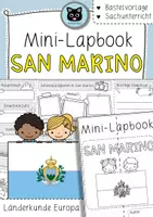 Vorschau - Arbeitsblätter - Mini-Lapbook San Marino | Ländersteckbrief | Bastelvorlage - Deckblatt