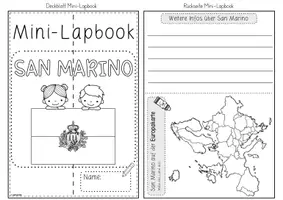 Vorschau - Arbeitsblätter - Mini-Lapbook San Marino | Ländersteckbrief | Bastelvorlage - Seite 2
