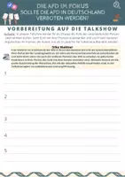 Vorschau - Stundenentwürfe - Talkshow: Sollte die AfD in Deutschland verboten werden? - Deckblatt