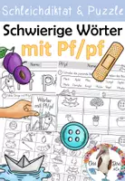 Vorschau - Arbeitsblätter - Wörter mit Pf / pf Arbeitsblätter für Deutsch inklusive Minilesespur, Schleichdiktat und Hörübungen - Deckblatt