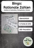 Vorschau - Spiele - Bingo: Rationale Zahlen (alle Grundrechenarten) - Deckblatt