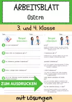 Vorschau - Arbeitsblätter - Ostern Arbeitsblatt 3 Grundschule DaZ Arbeitsblatt mit Loesungen - Deckblatt
