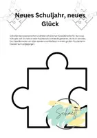 Vorschau - Arbeitsblätter - Neues Schuljahr, neues Glück - Ziele/Wünsche Puzzlebild - Deckblatt