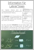 Vorschau - Arbeitsblätter - PARALLELOGRAMM - Flächenformel (Arbeitsblatt + Tafelmaterial) - Seite 1