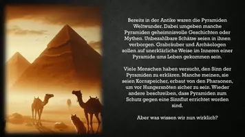 Vorschau - Präsentationen/Tafelbilder - Die Geheimnisse der Pyramiden - Seite 1