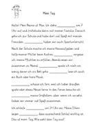 Vorschau - Arbeitsblätter - Mein Tag - Lückentext zu den Adverbien - Deckblatt