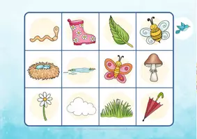 Vorschau - Spiele - Wortschatz Lotto Frühling - Vorkurs Deutsch Kindergarten - Sprachförderung Kindergarten - DaZ Spiele - Legespiel DaZ Vorschule Kita DaZ - Deckblatt