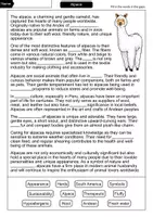 Vorschau - Arbeitsblätter - Alpaca - Cloze with solution - Animals (English) - Seite 1