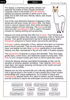 Vorschau - Arbeitsblätter - Alpaca - Cloze with solution - Animals (English) - Seite 2