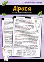 Vorschau - Arbeitsblätter - Alpaca - Cloze with solution - Animals (English) - Deckblatt