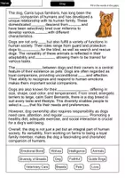 Vorschau - Arbeitsblätter - Dog - Cloze with solution - Animals (English) - Seite 1