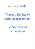 Vorschau - Stundenentwürfe - Projektprüfung: Leittext in Wirtschaft & Kommunikation - Deckblatt
