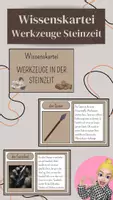 Vorschau - Stationenlernen - Wissenskartei - Werkzeug in der Steinzeit - Deckblatt