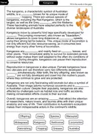 Vorschau - Arbeitsblätter - Kangaroo - Cloze with solution - Animals (English) - Seite 1