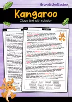 Vorschau - Arbeitsblätter - Kangaroo - Cloze with solution - Animals (English) - Deckblatt