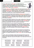 Vorschau - Arbeitsblätter - Cat - Cloze with solution - Animals (English) - Seite 2