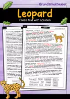 Vorschau - Arbeitsblätter - Leopard - Cloze with solution - Animals (English) - Deckblatt