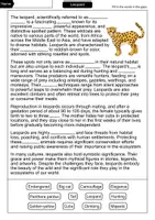 Vorschau - Arbeitsblätter - Leopard - Cloze with solution - Animals (English) - Seite 1