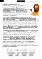 Vorschau - Arbeitsblätter - Lion - Cloze with solution - Animals (English) - Seite 1