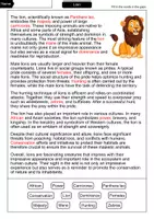 Vorschau - Arbeitsblätter - Lion - Cloze with solution - Animals (English) - Seite 2
