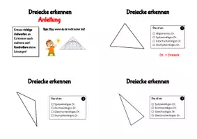 Vorschau - Arbeitsblätter - Übungsmaterial Arten von Dreiecken und Vierecken erkennen - Seite 1