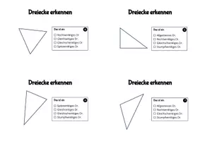 Vorschau - Arbeitsblätter - Übungsmaterial Arten von Dreiecken und Vierecken erkennen - Seite 2