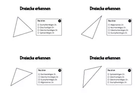 Vorschau - Arbeitsblätter - Übungsmaterial Arten von Dreiecken und Vierecken erkennen - Seite 3