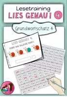 Vorschau - Arbeitsblätter - Arbeitsheft Lies genau Grundwortschatz 4. Klasse - Deckblatt