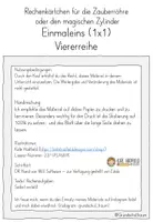 Vorschau - Fördermaterial/Inklusion - Rechenkarten / Wendekarten Einmaleins (1x1) Viererreihe (z.B. als Begleitmaterial zum Magischen Zylinder von Betzold) - Seite 1