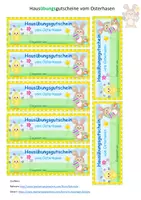 Vorschau - Bildkarten - Gutscheine zu Ostern (Haus- aufgaben/ Haus- übung) - Deckblatt