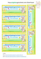 Vorschau - Bildkarten - Gutscheine zu Ostern (Haus- aufgaben/ Haus- übung) - Seite 1