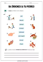 Vorschau - Arbeitsblätter - Imperativo Afirmativo: Dar órdenes a tu perro - Seite 1