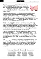 Vorschau - Arbeitsblätter - Pig - Cloze with solution - Animals (English) - Seite 1