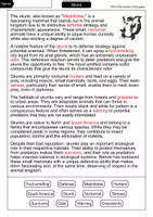 Vorschau - Arbeitsblätter - Skunk - Cloze with solution - Animals (English) - Seite 2