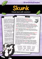 Vorschau - Arbeitsblätter - Skunk - Cloze with solution - Animals (English) - Deckblatt