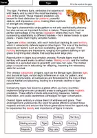 Vorschau - Arbeitsblätter - Tiger - Cloze with solution - Animals (English) - Seite 2
