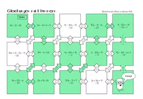 Vorschau - Arbeitsblätter - Lineare Gleichungen Klammern ausmultiplizieren (Maze/Labyrinth) - Seite 2