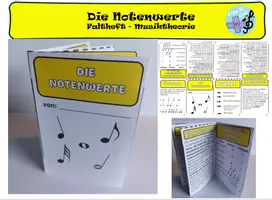 Vorschau - Arbeitsblätter - Die Notenwerte - Faltheftchen - Musiktheorie - Klasse 4+5 - Deckblatt