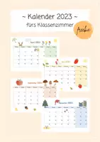 Vorschau - Poster - FREEBIE Monatskalender 2023 fürs Klassenzimmer - Deckblatt