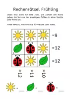 Vorschau - Arbeitsblätter - 3 Rechenrätsel mit Symbolen / Logikrätsel Frühling - Deckblatt