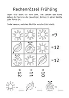 Vorschau - Arbeitsblätter - 3 Rechenrätsel mit Symbolen / Logikrätsel Frühling - Seite 1
