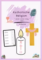 Vorschau - Arbeitsblätter - Katholische Religion | Unser Oster-Weg Teil I ✝️🌿 4.Klasse - Deckblatt