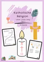 Vorschau - Arbeitsblätter - Katholische Religion | Unser Oster-Weg Teil II ✝️🌿 4.Klasse - Deckblatt