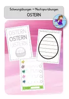Vorschau - Arbeitsblätter - Ostern Schwungübungen Nachspurübungen Graphomotorik - Deckblatt