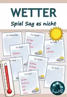 Vorschau - Spiele - 3./4.Klasse: Wetter - Spiel Sag es nicht - Deckblatt