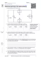 Vorschau - Arbeitsblätter - Elektrische Spannung in der Reihen- und Parallschaltung - Deckblatt