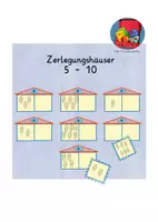 Vorschau - Stationenlernen - Zerlegungshäuser zu den Zahlen 5 bis 10 - Deckblatt