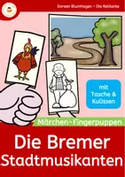 Vorschau - Arbeitsblätter - Die Bremer Stadtmusikanten - Fingerpuppen zum Märchen - Deckblatt