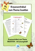 Vorschau - Arbeitsblätter - Umfangreiches Kreuzworträtsel zum Thema Insekten - Deckblatt